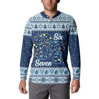 Funny Hanukkah Six Seven Button Sweatshirt Gen Alpha Meme Vibes - Wonder Print Shop