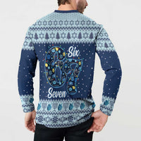 Funny Hanukkah Six Seven Button Sweatshirt Gen Alpha Meme Vibes - Wonder Print Shop