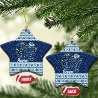 Funny Hanukkah Six Seven Ceramic Ornament Gen Alpha Meme Vibes - Wonder Print Shop