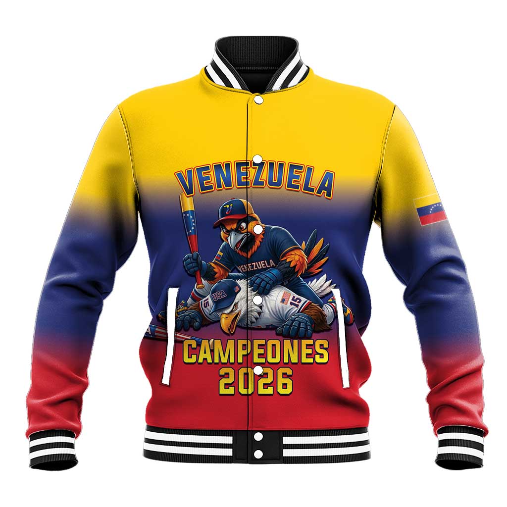Custom Venezuela Baseball Campeones 2026 Baseball Jacket Turpial Mascot Champion Pride