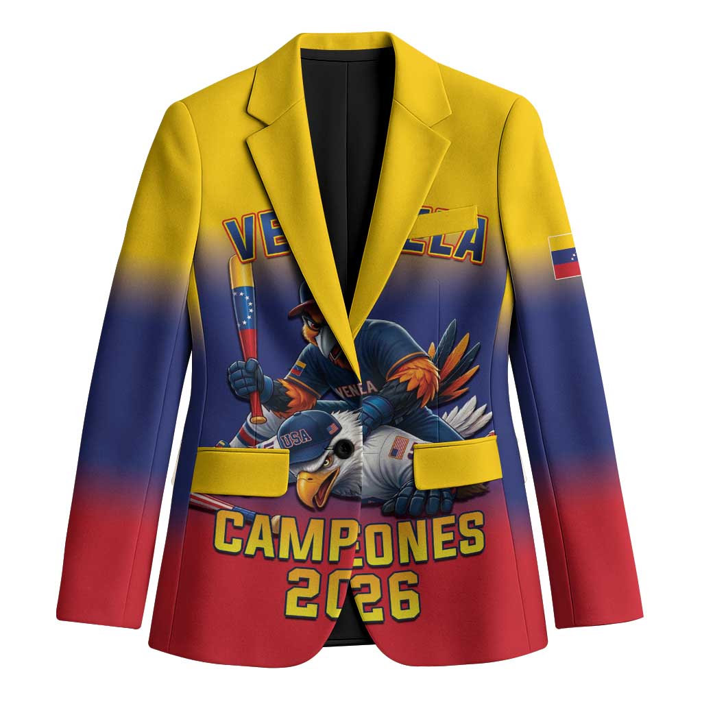 Custom Venezuela Baseball Campeones 2026 Blazer Turpial Mascot Champion Pride