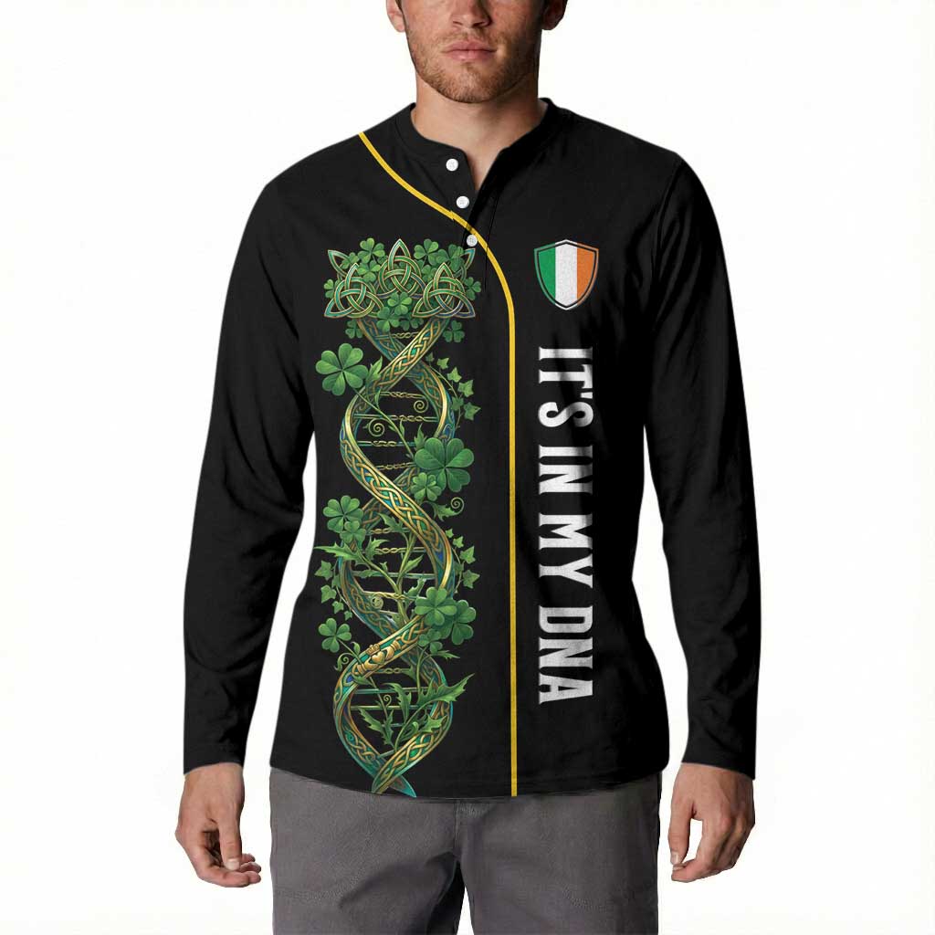 Personalized Irish Shamrock DNA Button Sweatshirt It's In My DNA Pride Art
