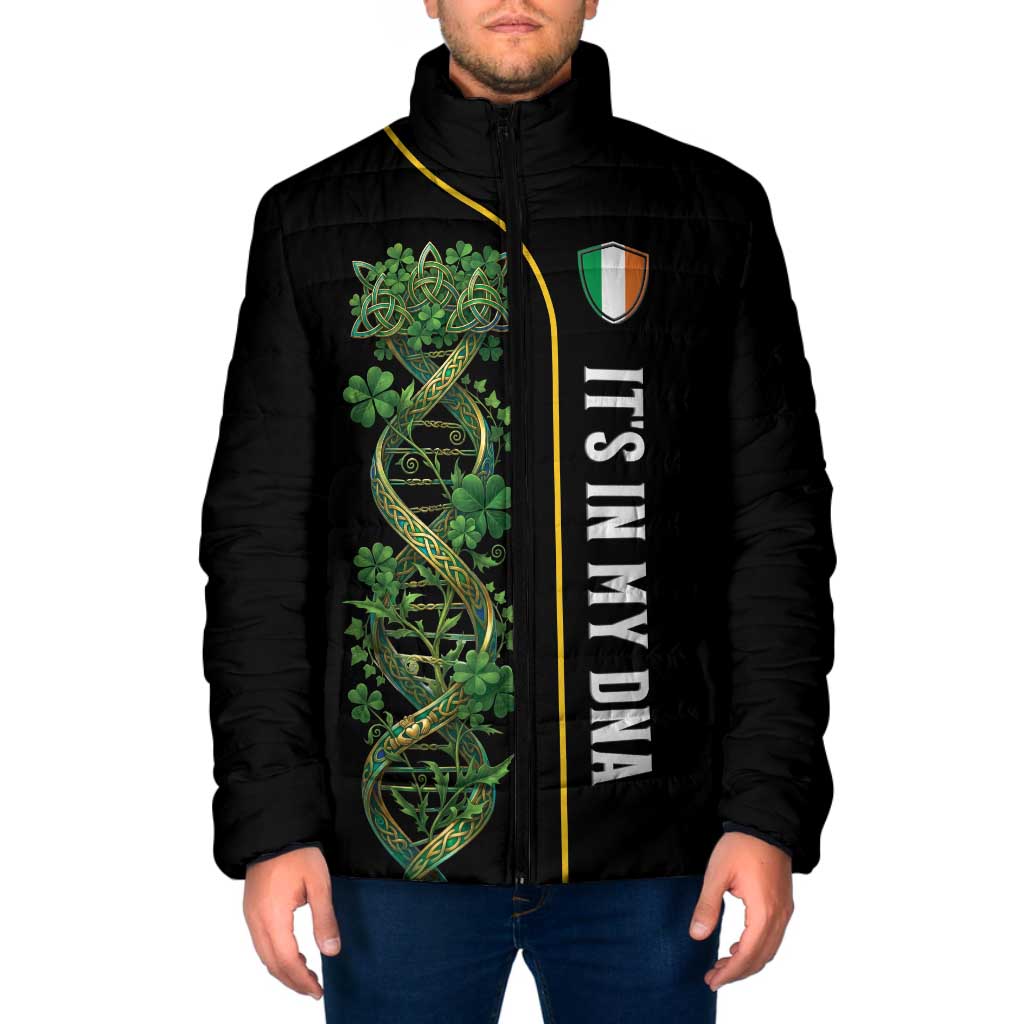Personalized Irish Shamrock DNA Padded Jacket It's In My DNA Pride Art