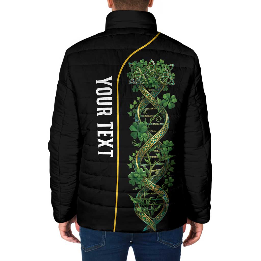 Personalized Irish Shamrock DNA Padded Jacket It's In My DNA Pride Art