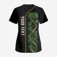 Personalized Irish Shamrock DNA Scrub Top It's In My DNA Pride Art