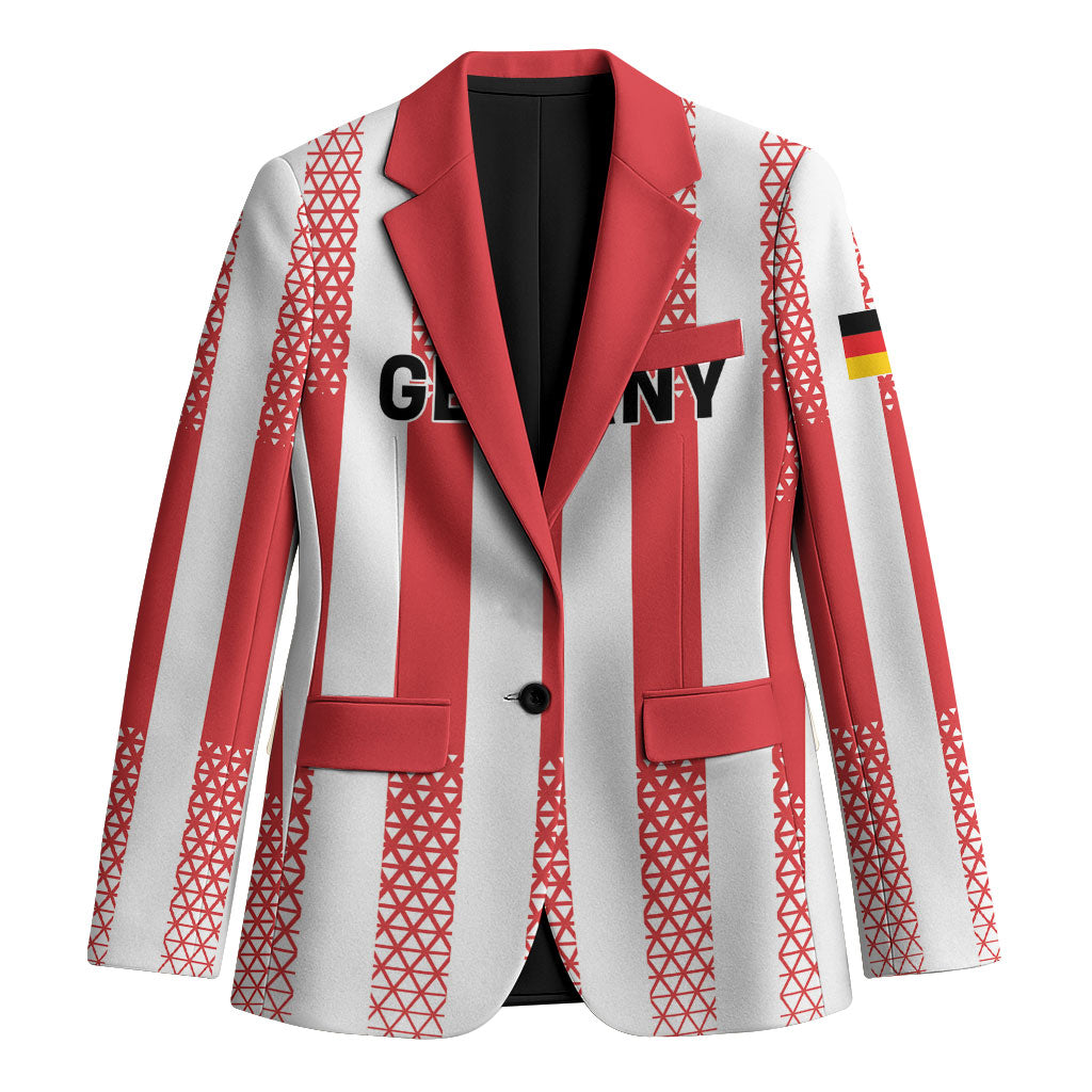 Custom German European Football Champions Blazer Rot Weiss Geometric Stripes