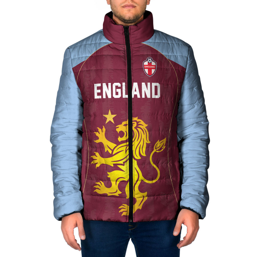 Custom England European Football Champions Padded Jacket The Villans Rampant Lion Pride