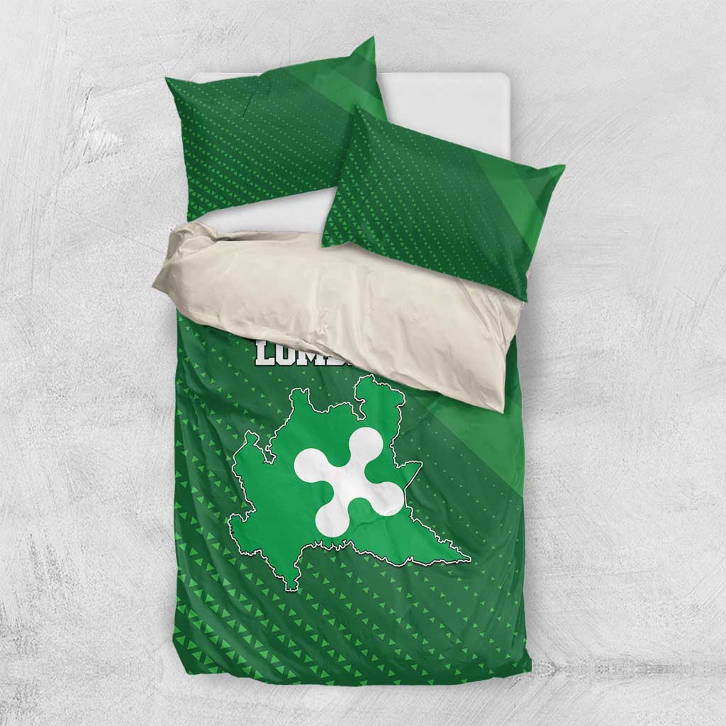 Italy Lombardy Bedding Set Map With Flag Style - Wonder Print Shop