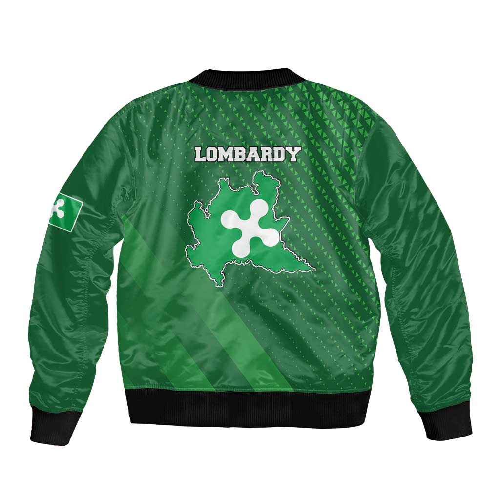 Italy Lombardy Bomber Jacket Map With Flag Style - Wonder Print Shop