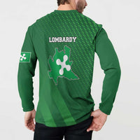 Italy Lombardy Button Sweatshirt Map With Flag Style - Wonder Print Shop