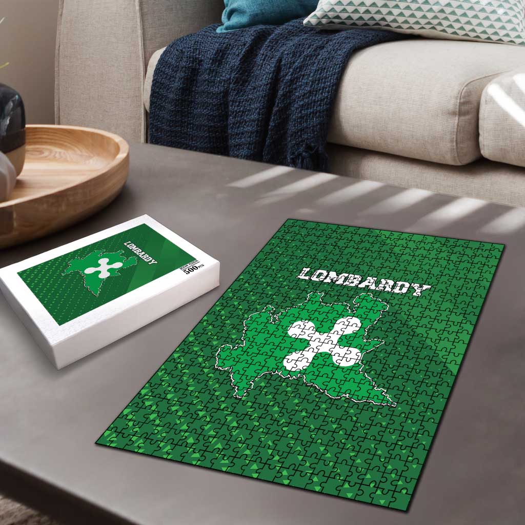 Italy Lombardy Puzzle Map With Flag Style - Wonder Print Shop