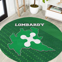 Italy Lombardy Round Carpet Map With Flag Style - Wonder Print Shop