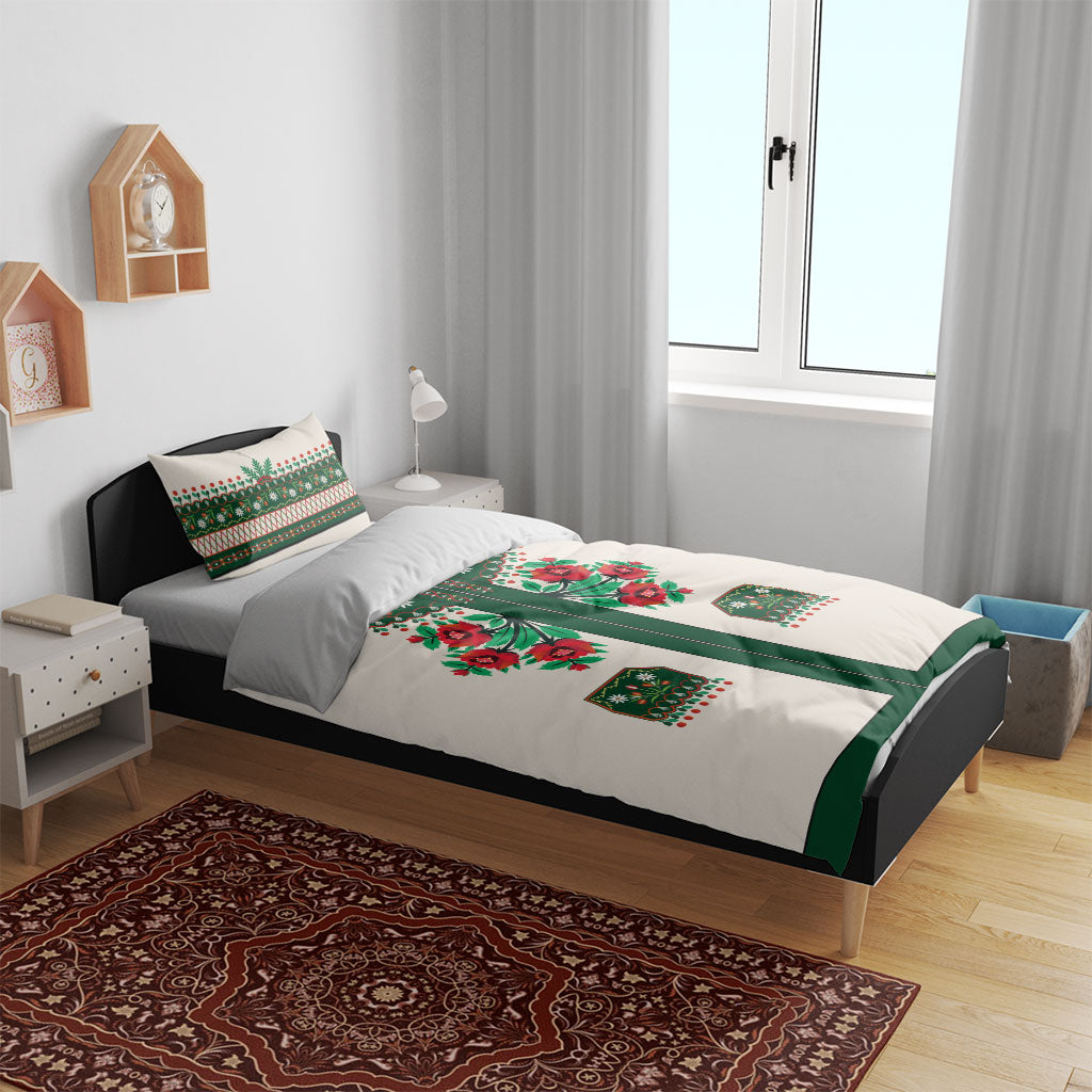 Polish Highlander Folk Costume Bedding Set Podhale Heritage Floral Style