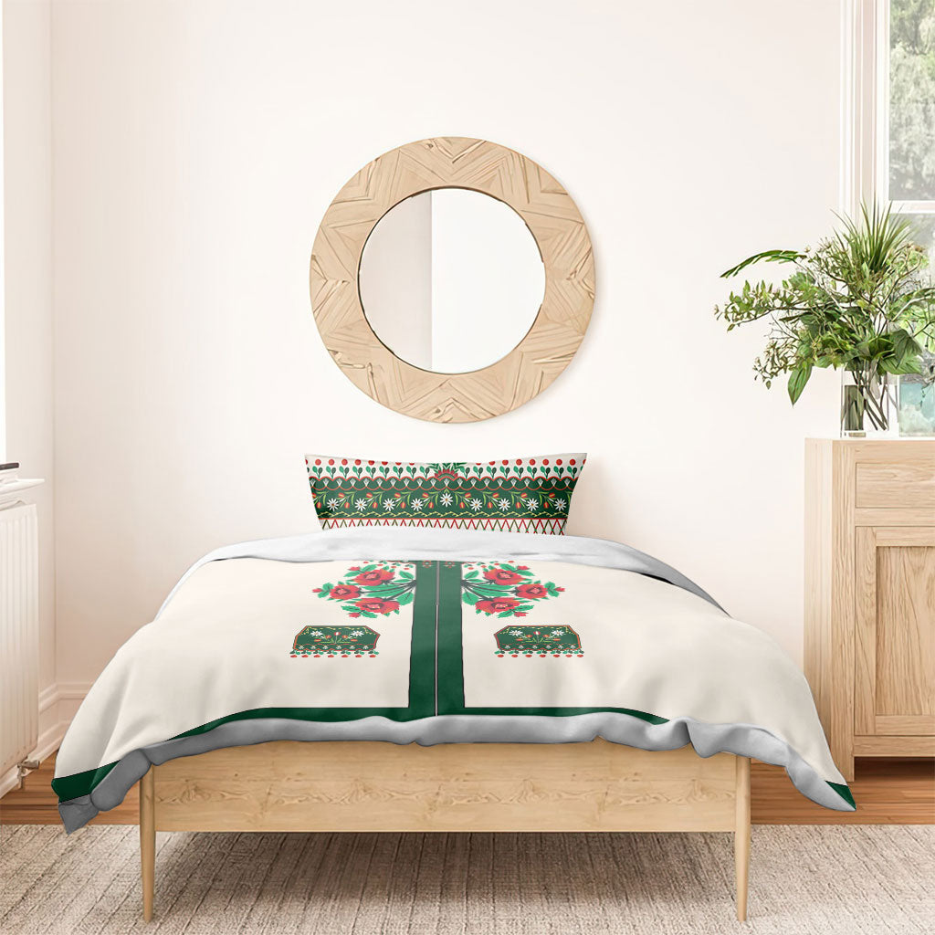 Polish Highlander Folk Costume Bedding Set Podhale Heritage Floral Style
