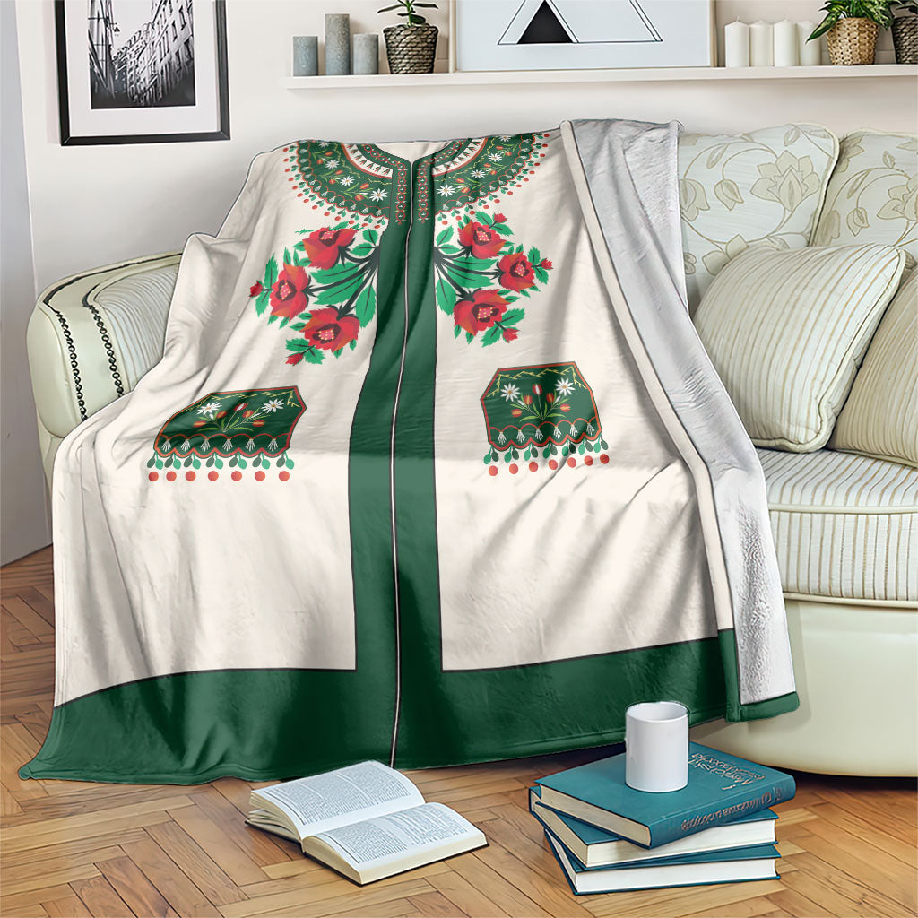 Polish Highlander Folk Costume Blanket Podhale Heritage Floral Style