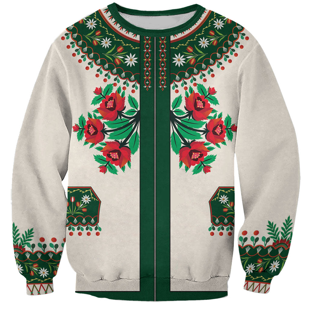 Polish Highlander Folk Costume Sweatshirt Podhale Heritage Floral Style