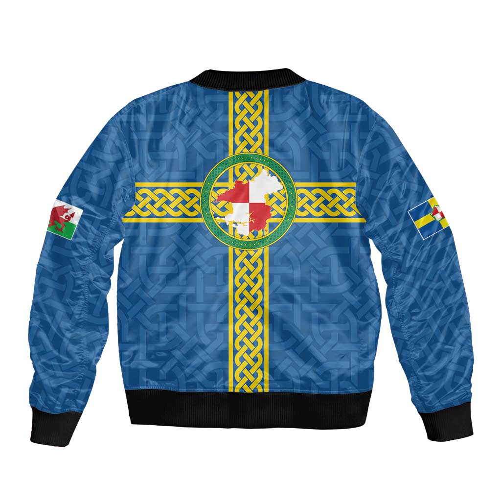 Pembrokeshire Wales Bomber Jacket Flag And Map Celtic Style - Wonder Print Shop