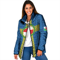 Pembrokeshire Wales Padded Jacket Flag And Map Celtic Style - Wonder Print Shop