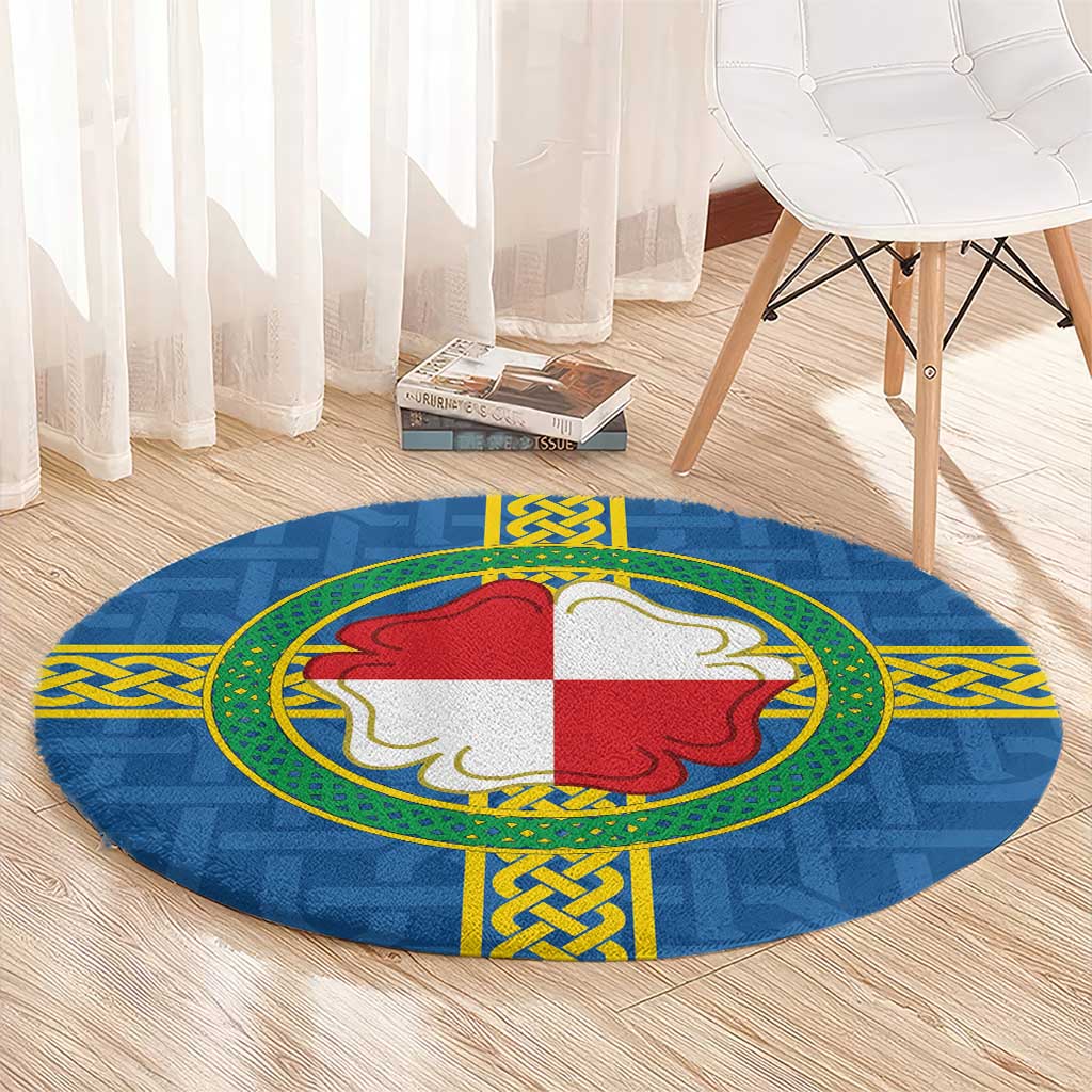Pembrokeshire Wales Round Carpet Flag And Map Celtic Style - Wonder Print Shop