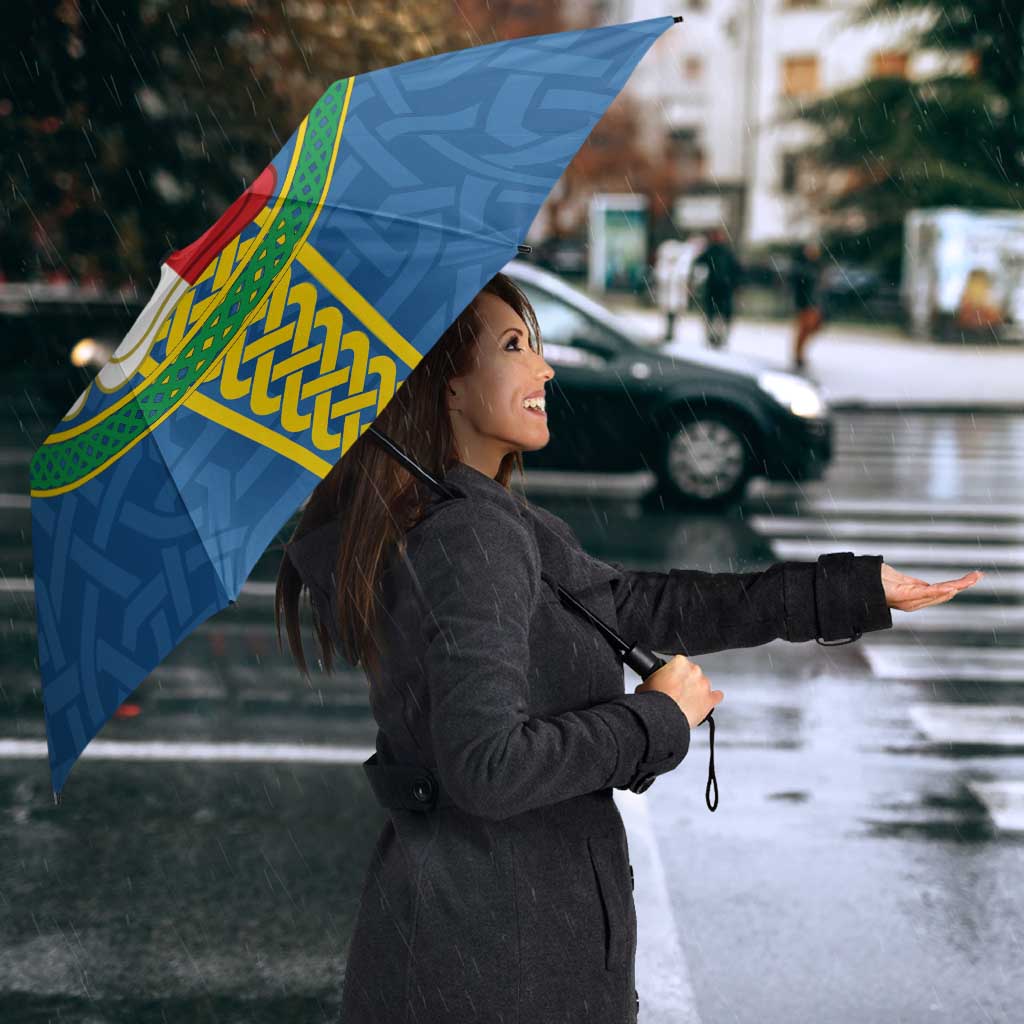 Pembrokeshire Wales Umbrella Flag And Map Celtic Style - Wonder Print Shop