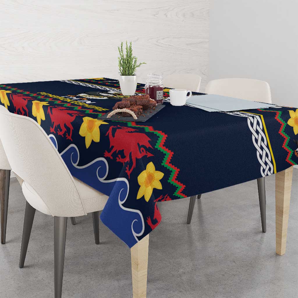 Personalized Pembrokeshire Wales Christmas Tablecloth The Lovespoon Puffin - Wonder Print Shop