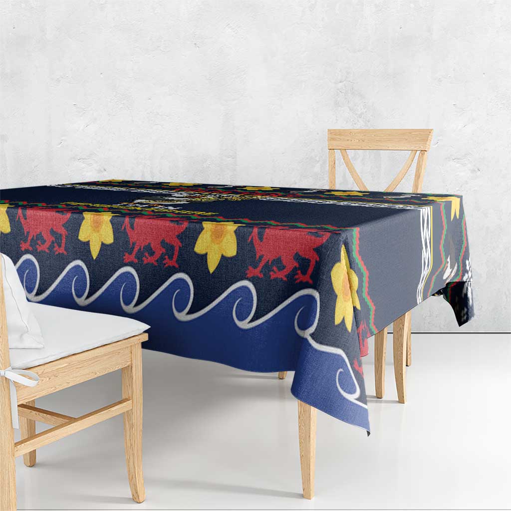 Personalized Pembrokeshire Wales Christmas Tablecloth The Lovespoon Puffin - Wonder Print Shop
