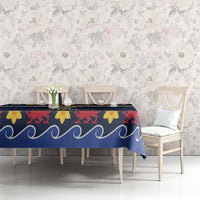 Personalized Pembrokeshire Wales Christmas Tablecloth The Lovespoon Puffin - Wonder Print Shop