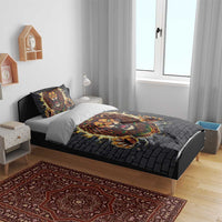 Jamaica Rasta Lion Bedding Set Reggae Lion Breaking Wall Design - Wonder Print Shop