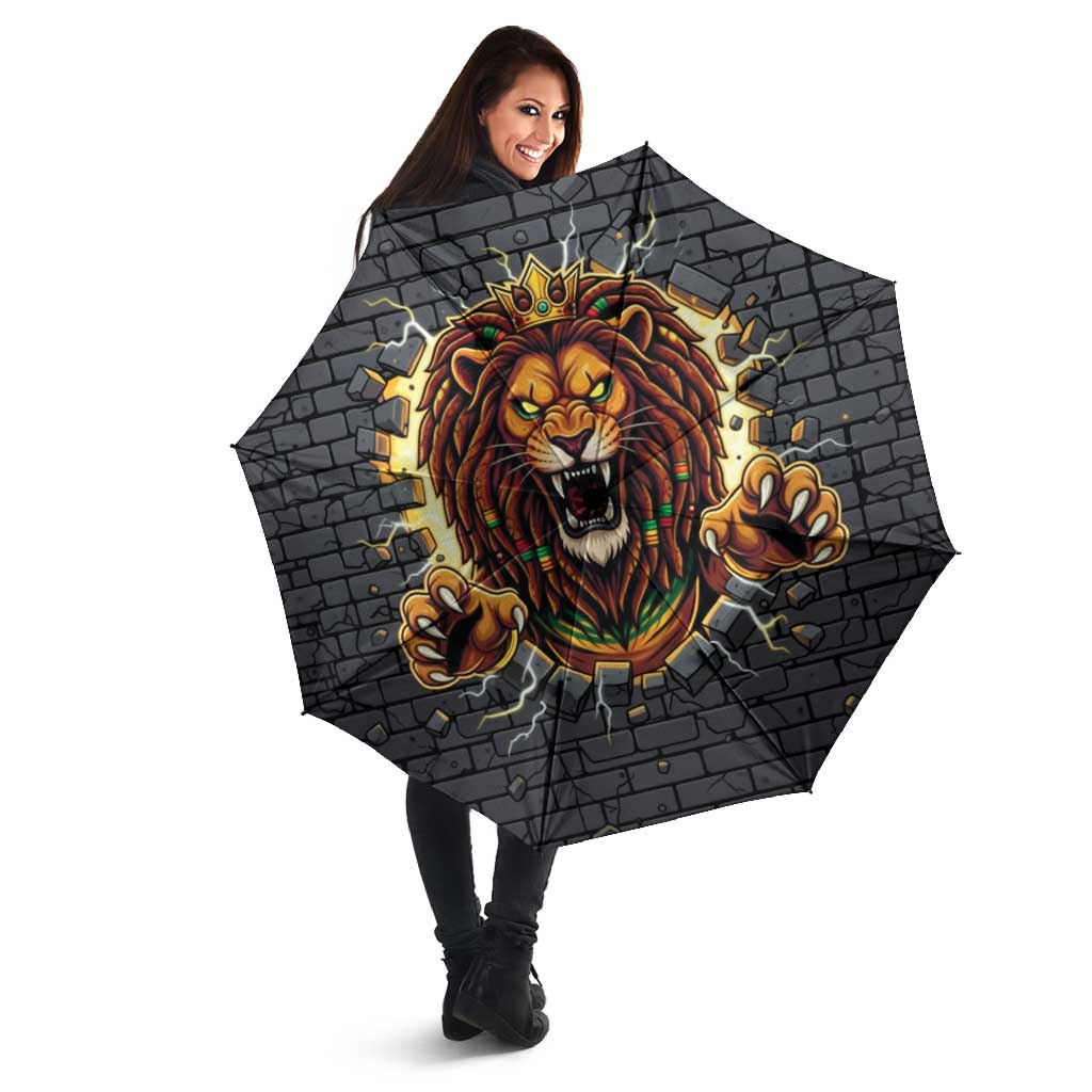 Jamaica Rasta Lion Umbrella Reggae Lion Breaking Wall Design - Wonder Print Shop