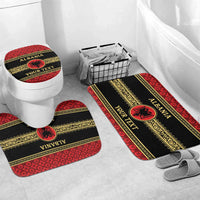 Personalized Albania Eagle Bathroom Set Red and Black Heritage - Wonder Print Shop