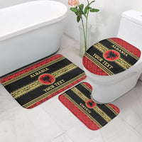 Personalized Albania Eagle Bathroom Set Red and Black Heritage - Wonder Print Shop