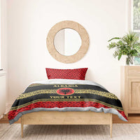 Personalized Albania Eagle Bedding Set Red and Black Heritage - Wonder Print Shop