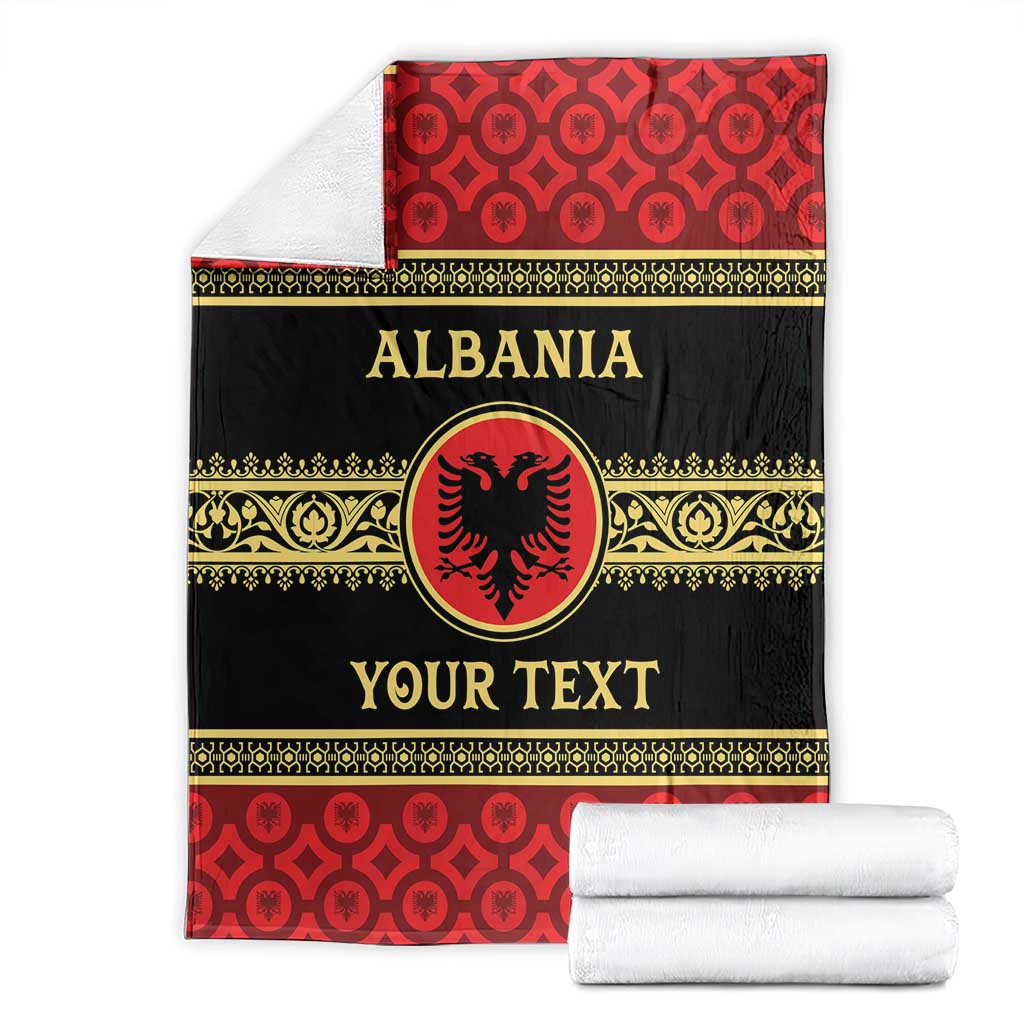 Personalized Albania Eagle Blanket Red and Black Heritage - Wonder Print Shop