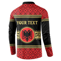 Personalized Albania Eagle Button Sweatshirt Red and Black Heritage - Wonder Print Shop