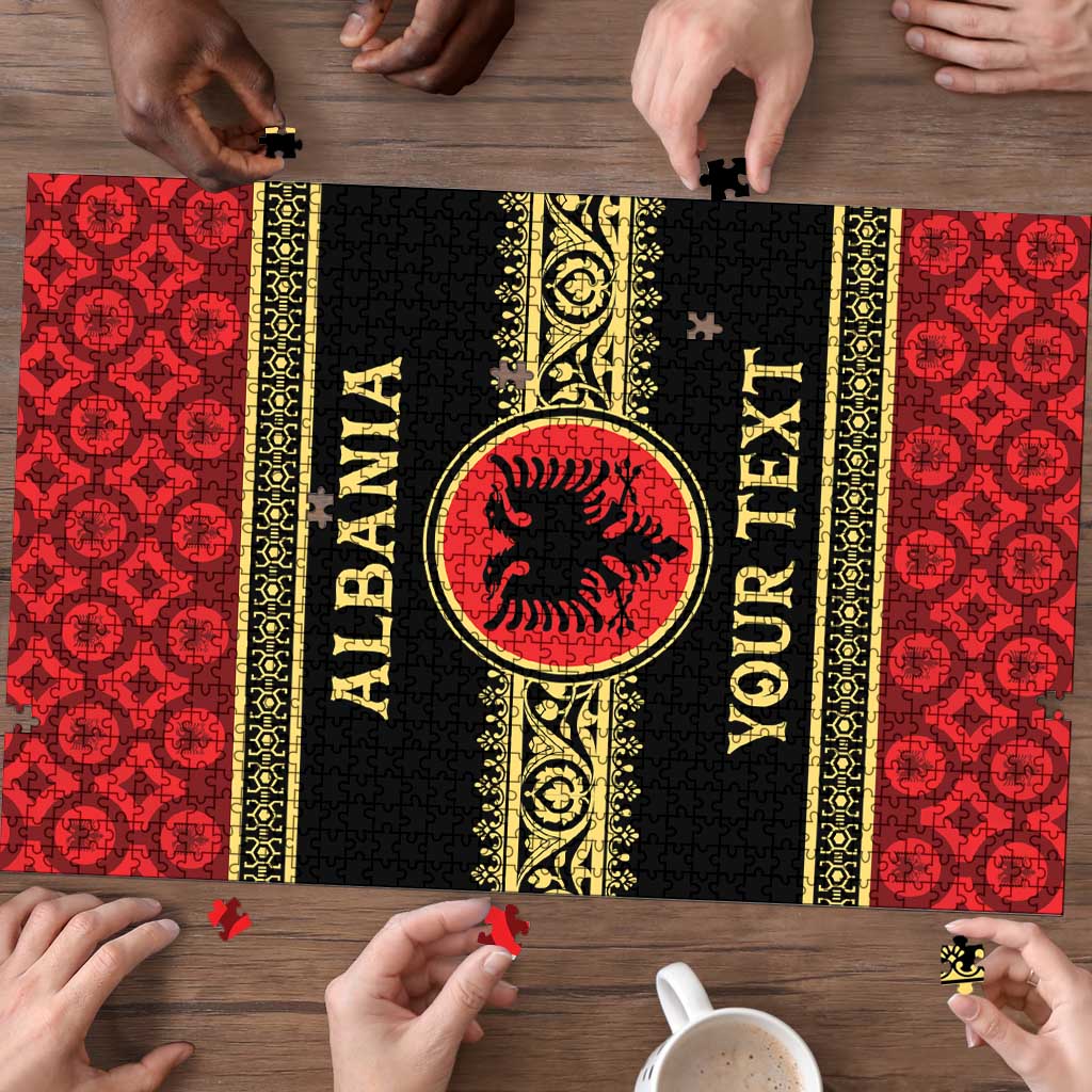 Personalized Albania Eagle Puzzle Red and Black Heritage - Wonder Print Shop