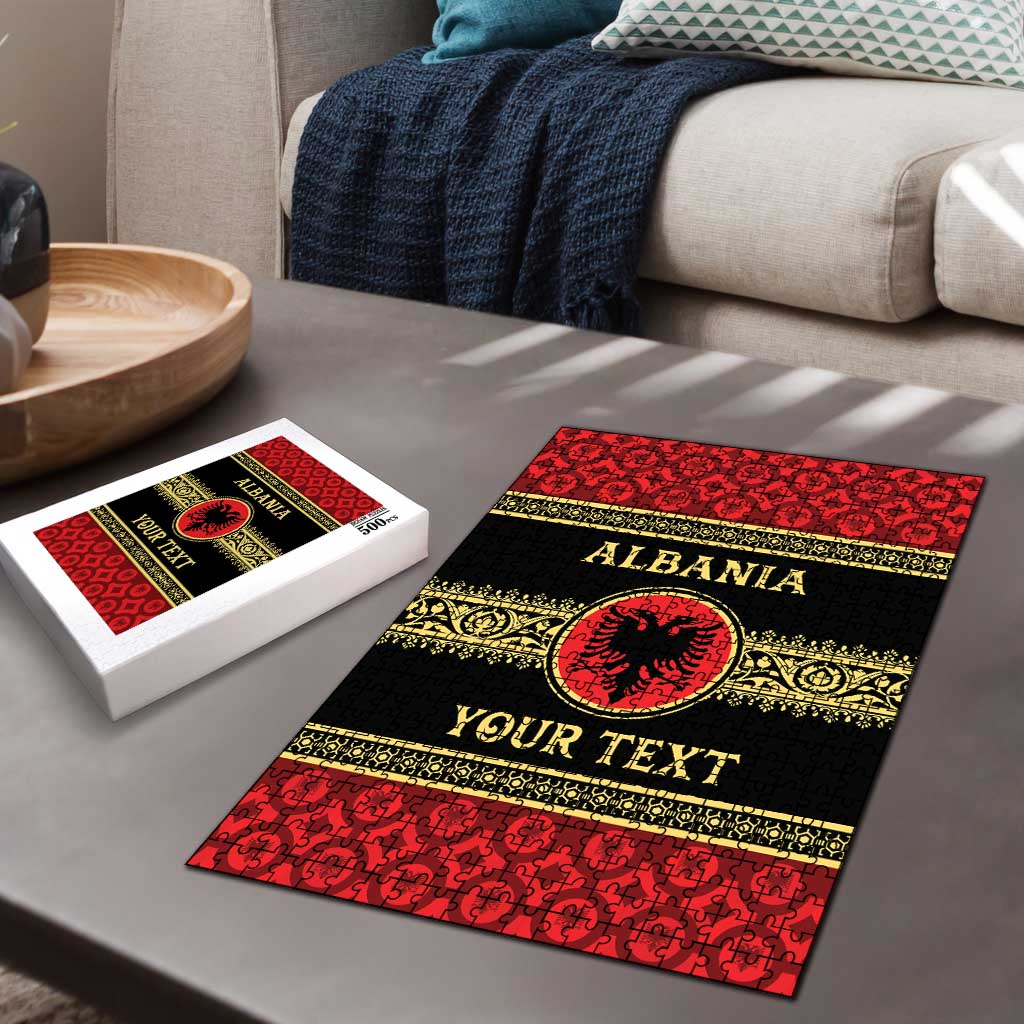 Personalized Albania Eagle Puzzle Red and Black Heritage - Wonder Print Shop