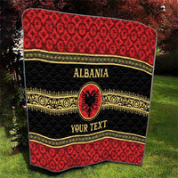Personalized Albania Eagle Quilt Red and Black Heritage - Wonder Print Shop