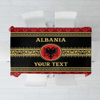 Personalized Albania Eagle Tablecloth Red and Black Heritage - Wonder Print Shop