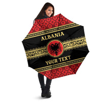 Personalized Albania Eagle Umbrella Red and Black Heritage - Wonder Print Shop