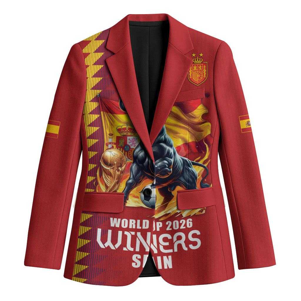 Custom World Football 2026 Spain Blazer Spanish Bull Rising Champions - Wonder Print Shop