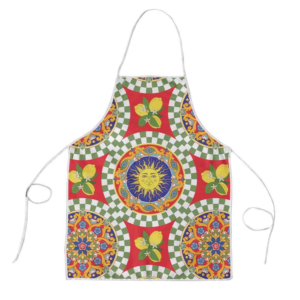 Green Sicilian Majolica Lemon Sun Art Apron
