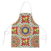 Green Sicilian Majolica Lemon Sun Art Apron