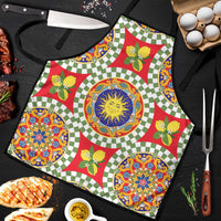 Green Sicilian Majolica Lemon Sun Art Apron