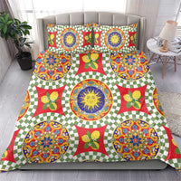 Green Sicilian Majolica Lemon Sun Art Bedding Set