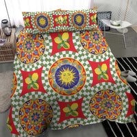 Green Sicilian Majolica Lemon Sun Art Bedding Set