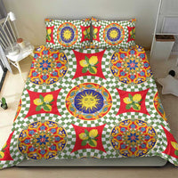 Green Sicilian Majolica Lemon Sun Art Bedding Set