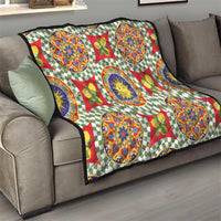 Green Sicilian Majolica Lemon Sun Art Quilt