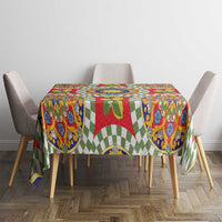 Green Sicilian Majolica Lemon Sun Art Tablecloth