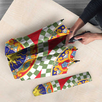 Green Sicilian Majolica Lemon Sun Art Umbrella
