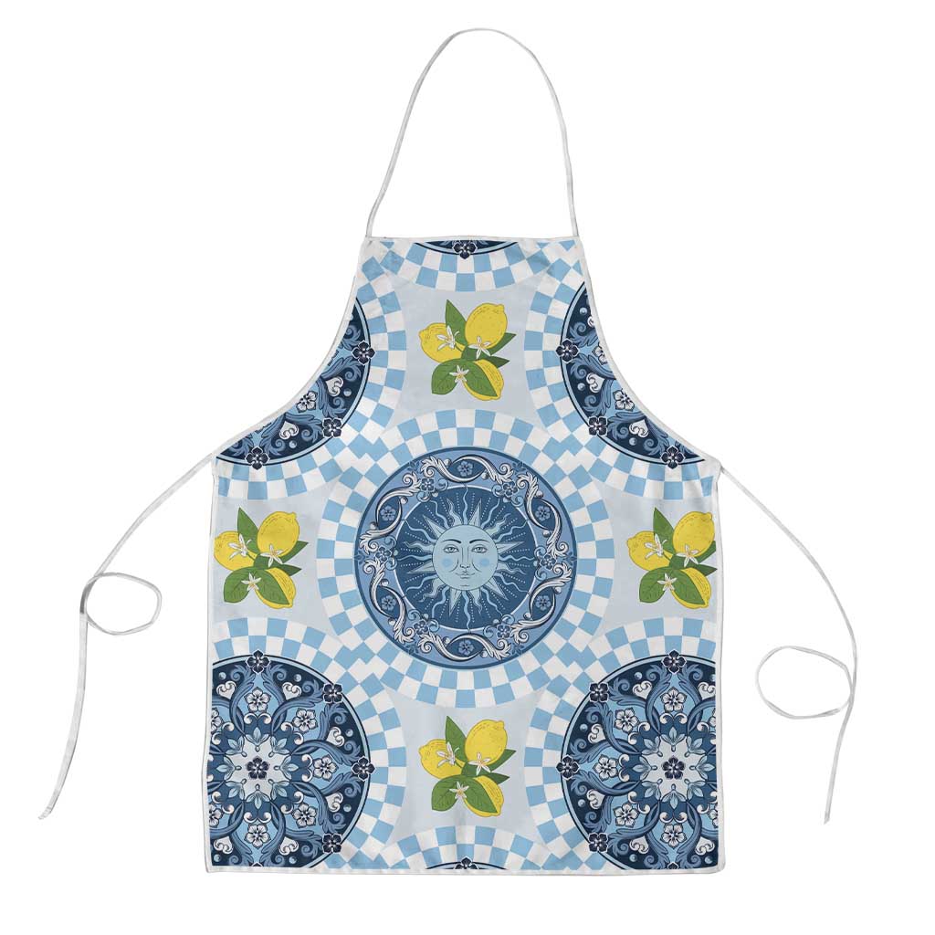 Blue Sicilian Majolica Lemon Sun Art Apron